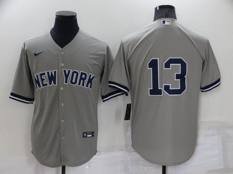 Men New York Yankees 13 No Name Grey Game 2022 Nike MLB Jersey